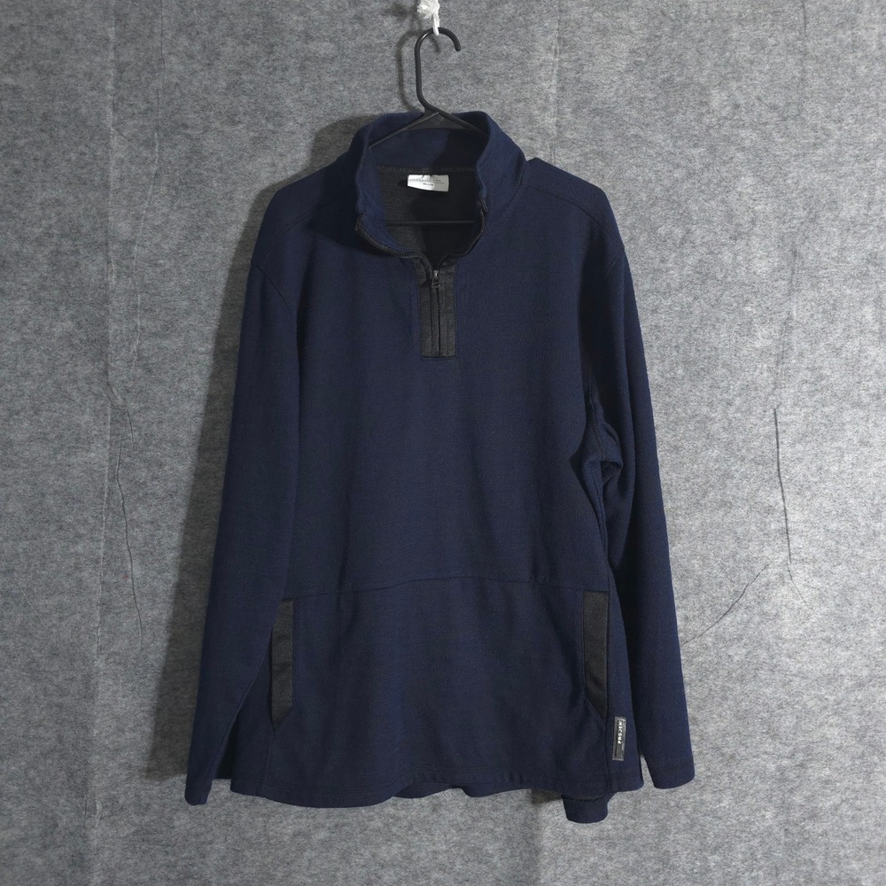 Projek Raw Pullover 1/4 Zip Mens Sz XXL Long Sleeve Top Navy Blue Casual Sports